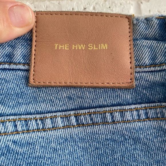 Zara Women's Denim Straight Leg Jeans raw hem size 10. Relaxed fit The HW Slim - Picture 3 of 7